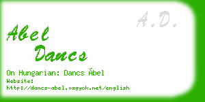 abel dancs business card