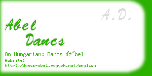 abel dancs business card